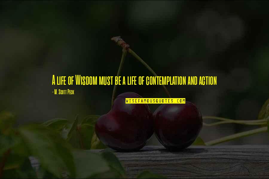Contemplation's Quotes By M. Scott Peck: A life of Wisdom must be a life