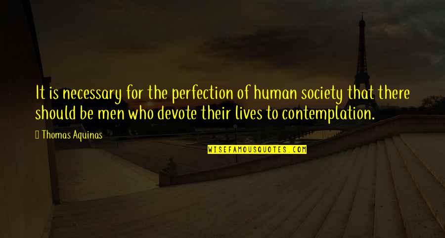 Contemplation's Quotes By Thomas Aquinas: It is necessary for the perfection of human