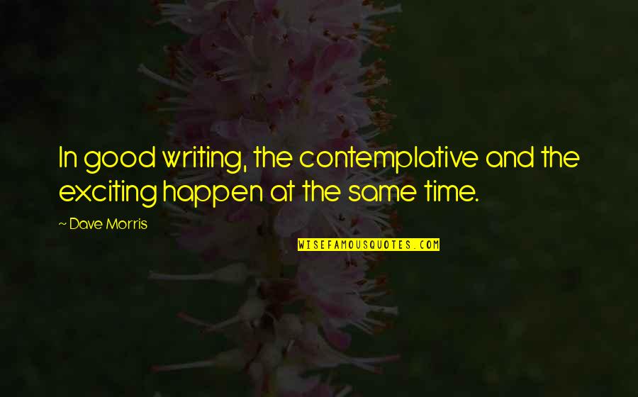 Contemplative Quotes By Dave Morris: In good writing, the contemplative and the exciting