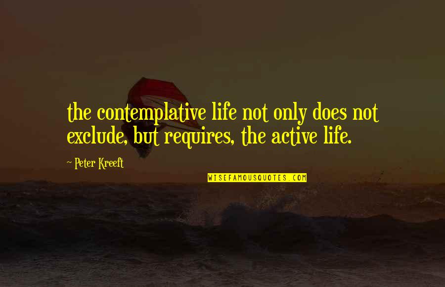 Contemplative Quotes By Peter Kreeft: the contemplative life not only does not exclude,