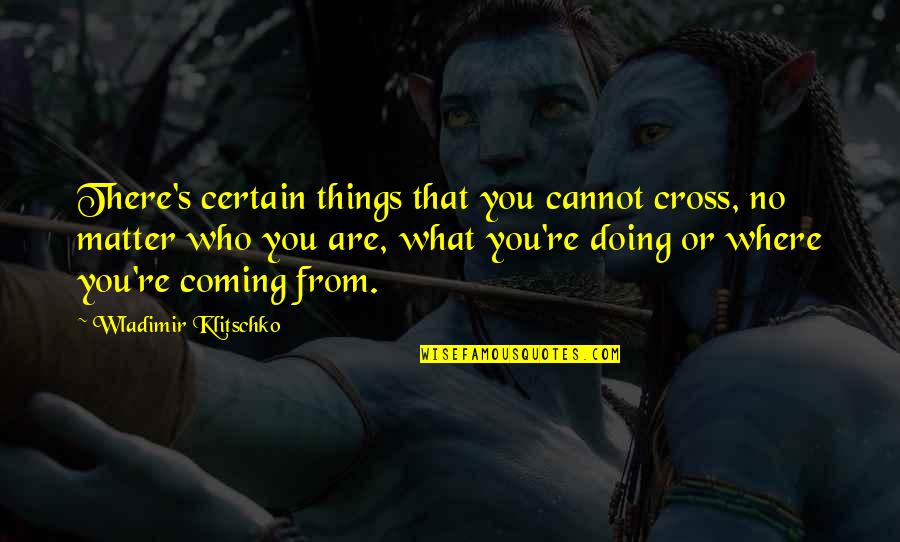 Contemporary Painting Quotes By Wladimir Klitschko: There's certain things that you cannot cross, no