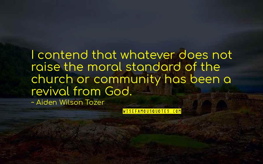 Contend Quotes By Aiden Wilson Tozer: I contend that whatever does not raise the
