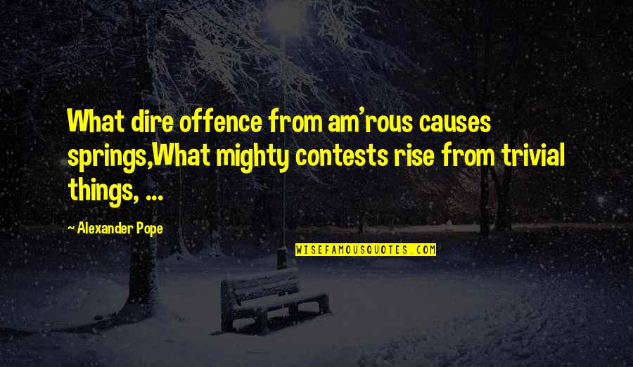 Contests Quotes By Alexander Pope: What dire offence from am'rous causes springs,What mighty