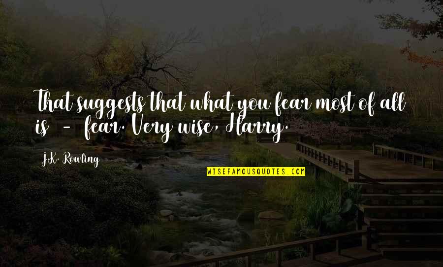Contextualize In A Sentence Quotes By J.K. Rowling: That suggests that what you fear most of