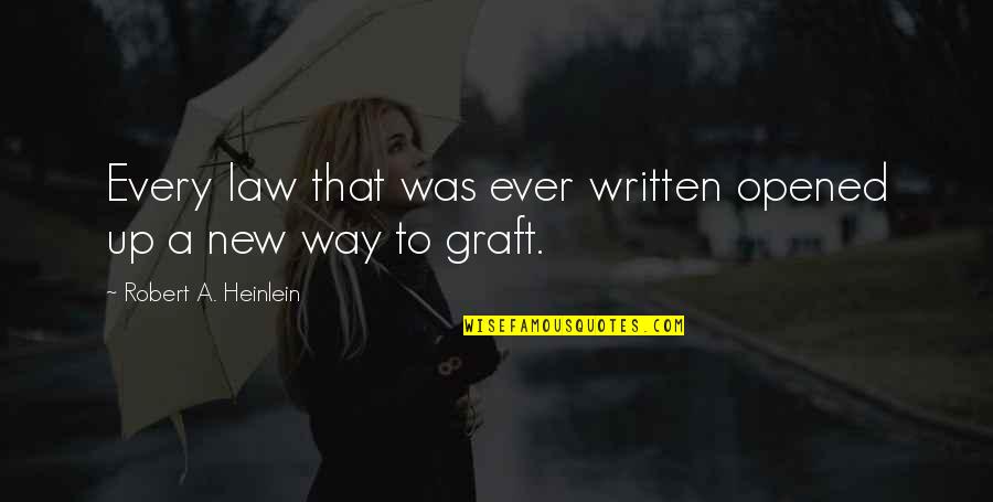 Contiene Solfiti Quotes By Robert A. Heinlein: Every law that was ever written opened up