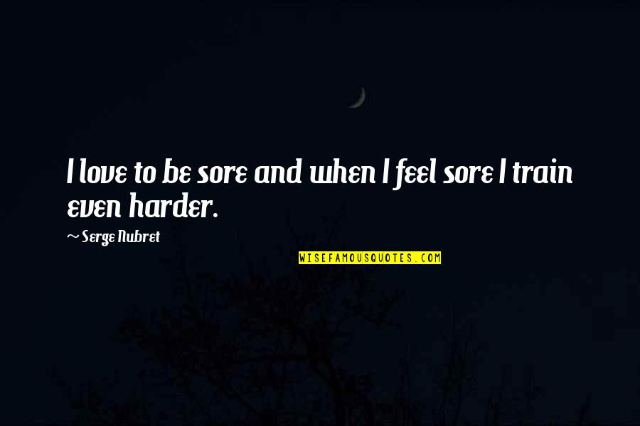 Contigit Quotes By Serge Nubret: I love to be sore and when I