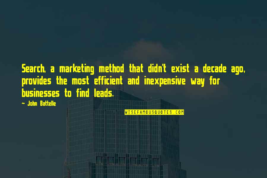 Contine Quotes By John Battelle: Search, a marketing method that didn't exist a