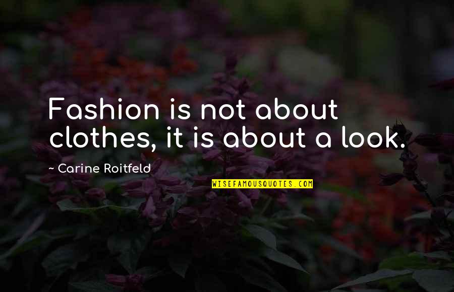 Continencia Desenho Quotes By Carine Roitfeld: Fashion is not about clothes, it is about