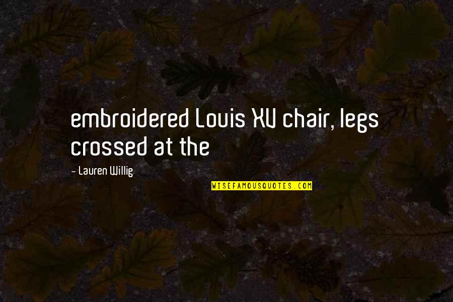 Continenza Di Quotes By Lauren Willig: embroidered Louis XV chair, legs crossed at the