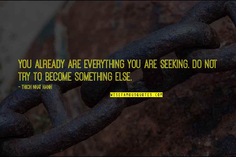 Contingencias Contables Quotes By Thich Nhat Hanh: You already are everything you are seeking. Do