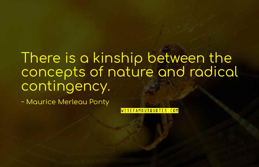Contingency's Quotes By Maurice Merleau Ponty: There is a kinship between the concepts of Contingency's Quotes By Maurice Merleau Ponty: There is a kinship between the concepts of
