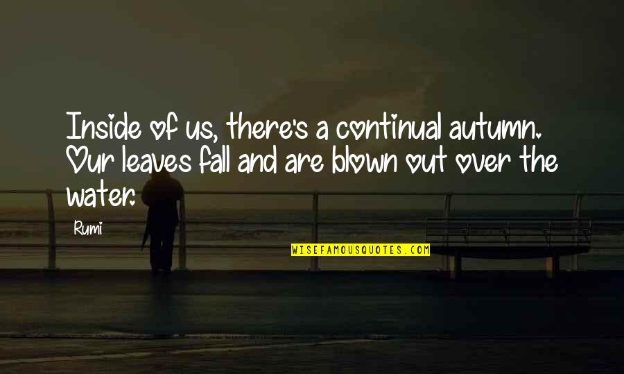 Continual Quotes By Rumi: Inside of us, there's a continual autumn. Our