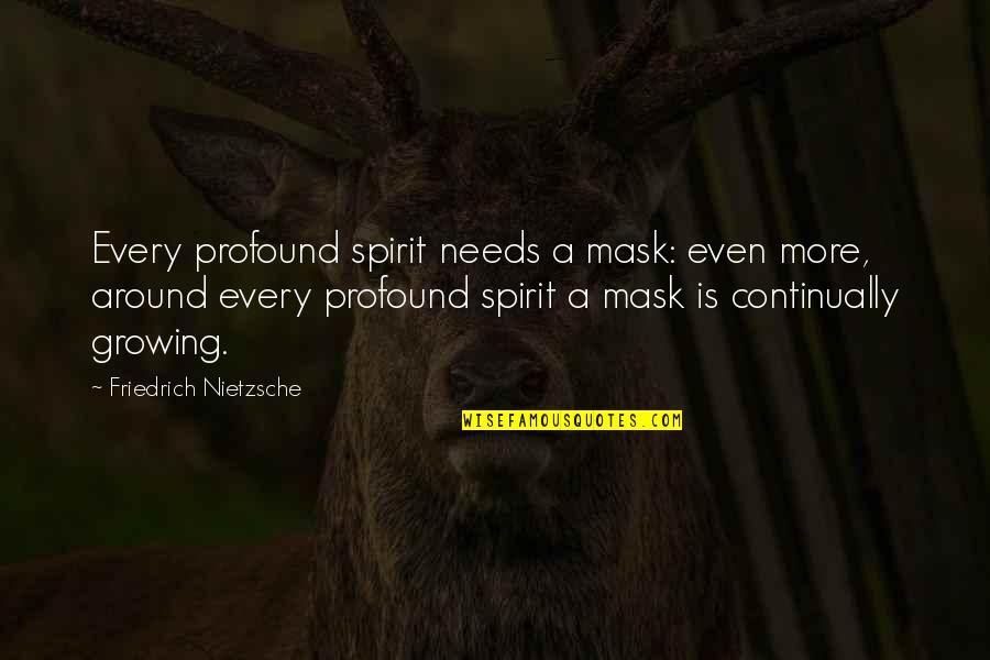 Continually Quotes By Friedrich Nietzsche: Every profound spirit needs a mask: even more,