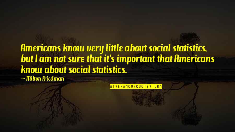 Continued Medical Education Quotes By Milton Friedman: Americans know very little about social statistics, but