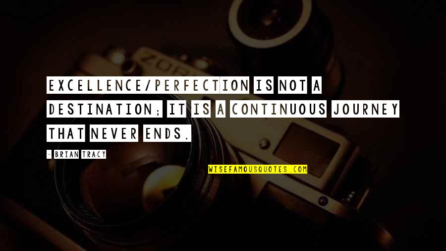 Continuous Excellence Quotes By Brian Tracy: Excellence/Perfection is not a destination; it is a