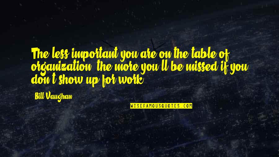 Contraceptives For Men Quotes By Bill Vaughan: The less important you are on the table Contraceptives For Men Quotes By Bill Vaughan: The less important you are on the table