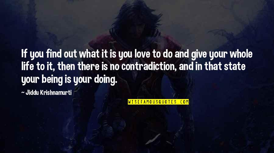 Contradiction In Life Quotes By Jiddu Krishnamurti: If you find out what it is you