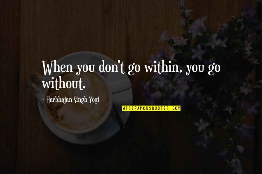 Contraindications For Tpa Quotes By Harbhajan Singh Yogi: When you don't go within, you go without.