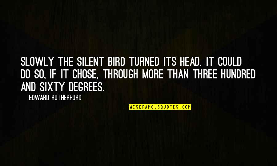 Contralto Voice Quotes By Edward Rutherfurd: Slowly the silent bird turned its head. It