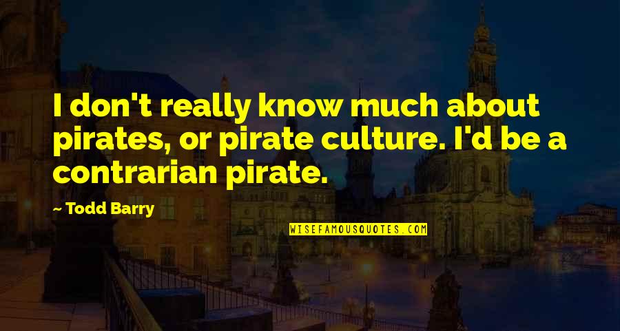 Contrarian Quotes By Todd Barry: I don't really know much about pirates, or
