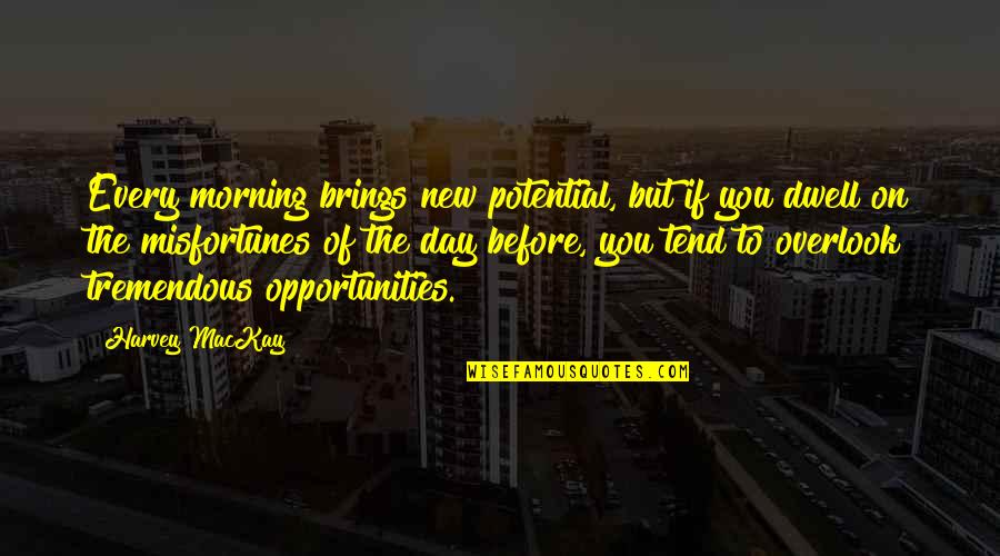 Contrarians Toastmasters Quotes By Harvey MacKay: Every morning brings new potential, but if you