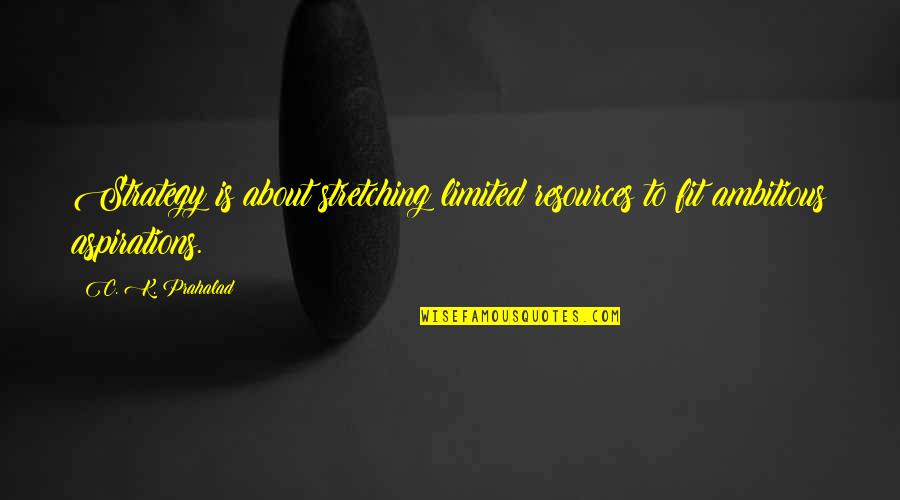 Contrariwise Quotes By C. K. Prahalad: Strategy is about stretching limited resources to fit