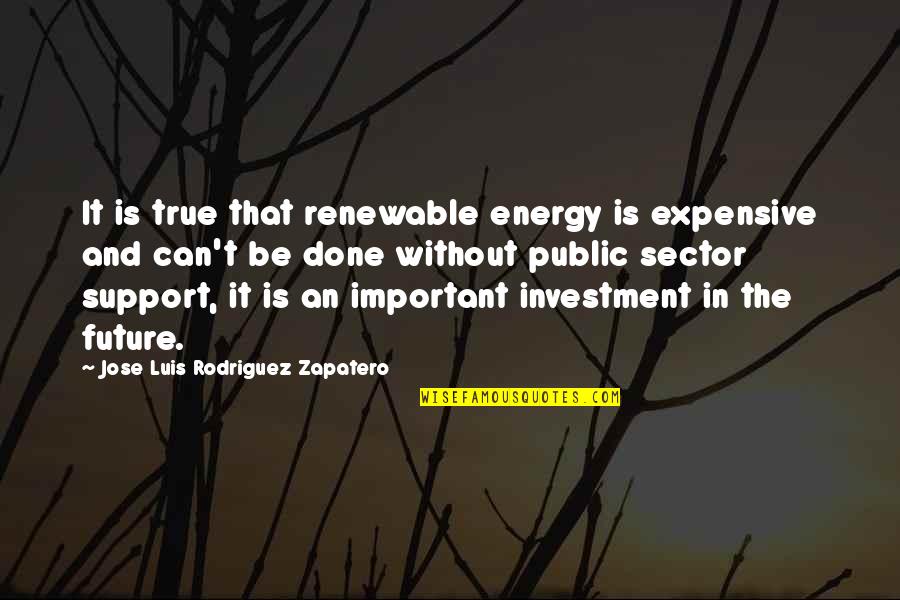 Contrastable Quotes By Jose Luis Rodriguez Zapatero: It is true that renewable energy is expensive