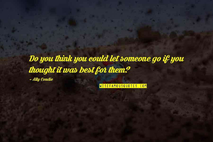 Contribuyente Definicion Quotes By Ally Condie: Do you think you could let someone go