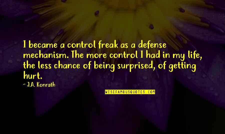 Control Freak Quotes By J.A. Konrath: I became a control freak as a defense