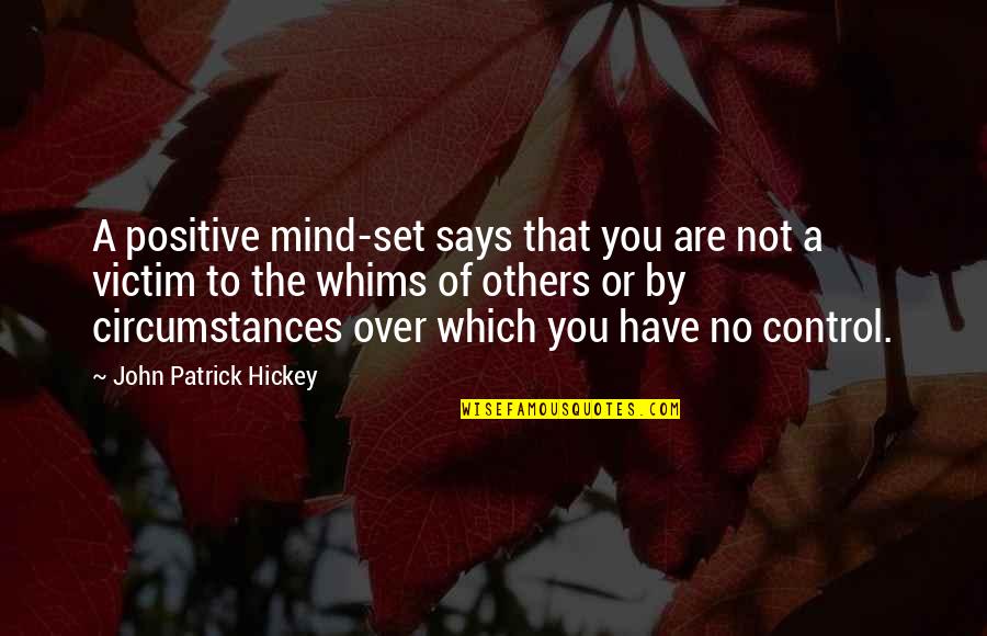 Control Of The Mind Quotes By John Patrick Hickey: A positive mind-set says that you are not