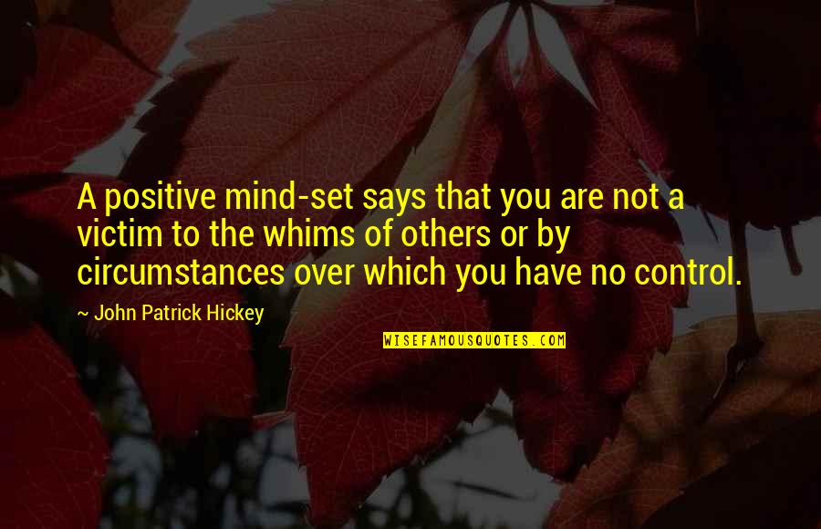 Control Over Others Quotes By John Patrick Hickey: A positive mind-set says that you are not