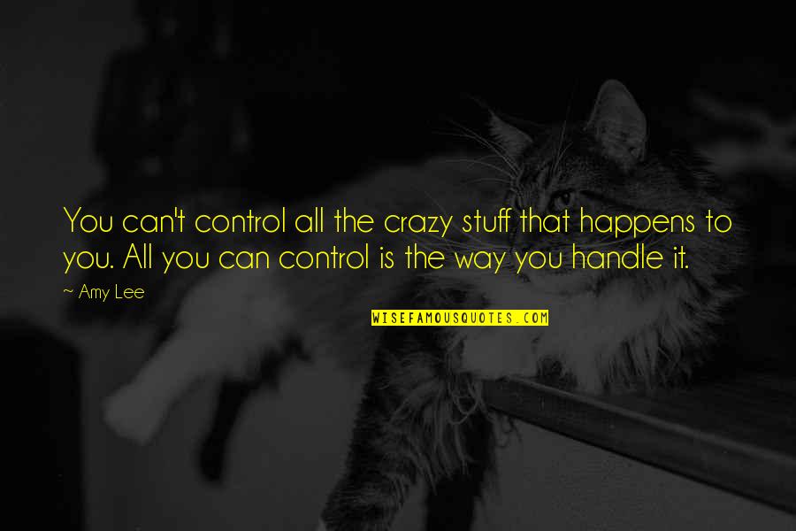 Control The Crazy Quotes By Amy Lee: You can't control all the crazy stuff that