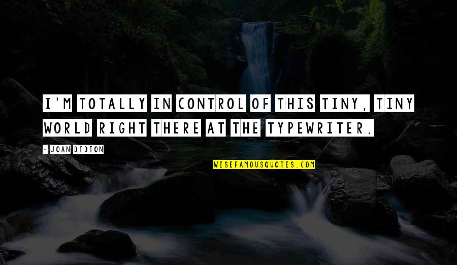 Control The World Quotes By Joan Didion: I'm totally in control of this tiny, tiny