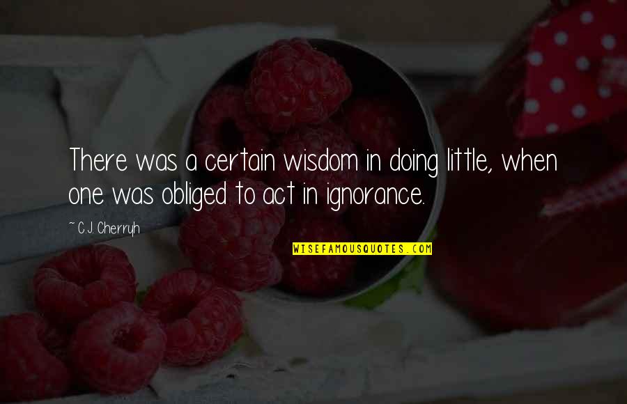 Controle Quotes By C.J. Cherryh: There was a certain wisdom in doing little, Controle Quotes By C.J. Cherryh: There was a certain wisdom in doing little,
