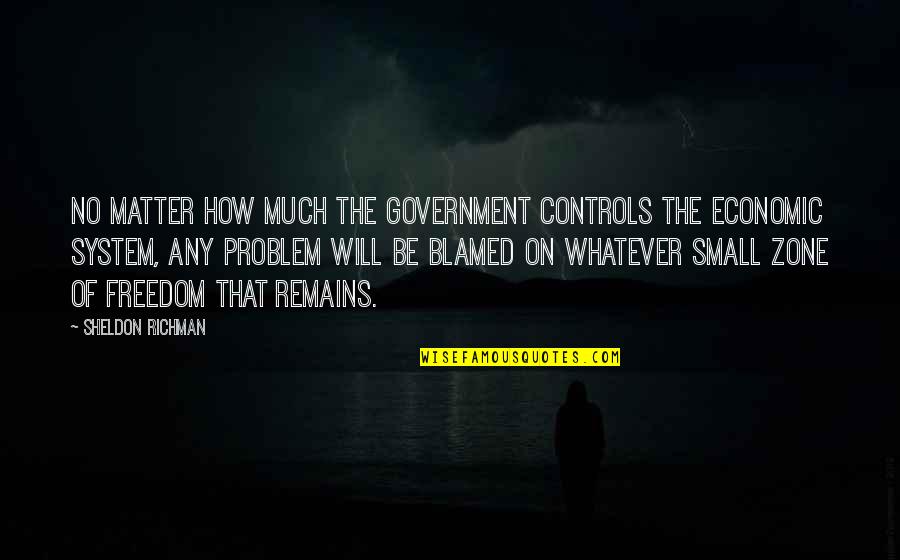 Controls Quotes By Sheldon Richman: No matter how much the government controls the