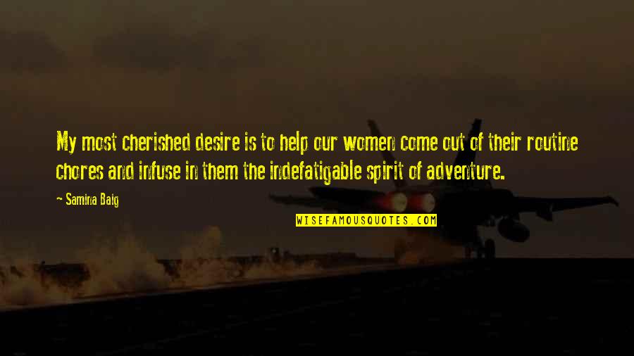 Contship Quotes By Samina Baig: My most cherished desire is to help our Contship Quotes By Samina Baig: My most cherished desire is to help our