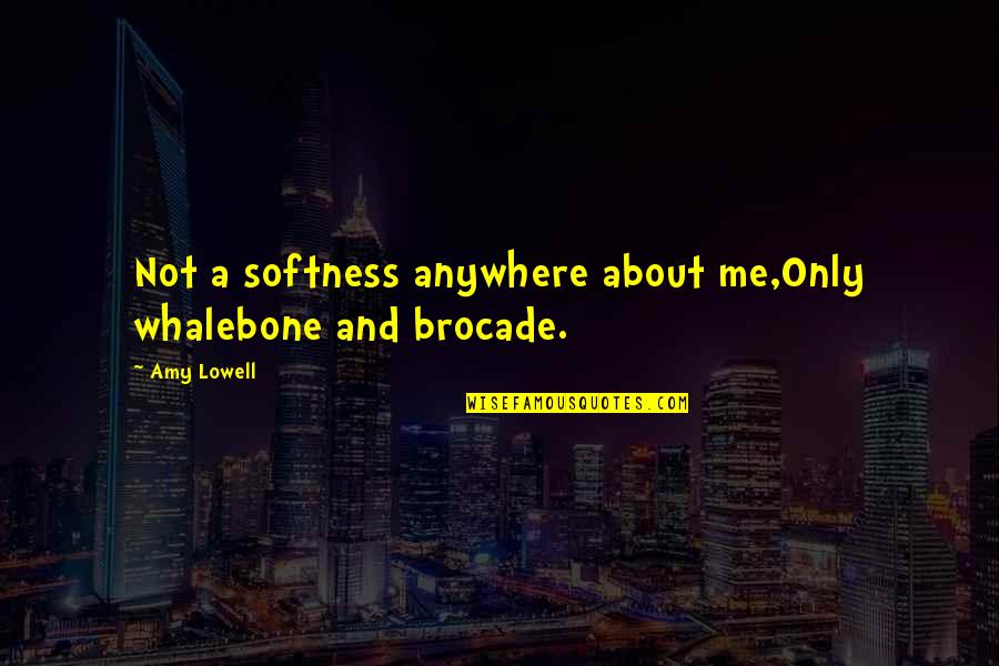 Contubernio Derecho Quotes By Amy Lowell: Not a softness anywhere about me,Only whalebone and