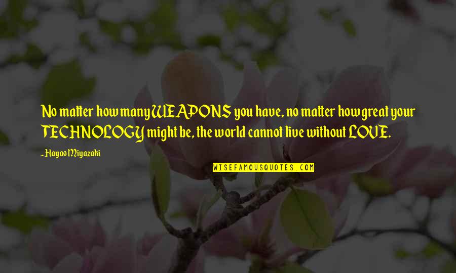 Conventionalism Philosophy Quotes By Hayao Miyazaki: No matter how many WEAPONS you have, no Conventionalism Philosophy Quotes By Hayao Miyazaki: No matter how many WEAPONS you have, no