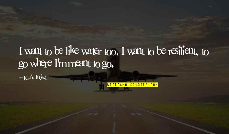 Conventionally Quotes By K.A. Tucker: I want to be like water too. I