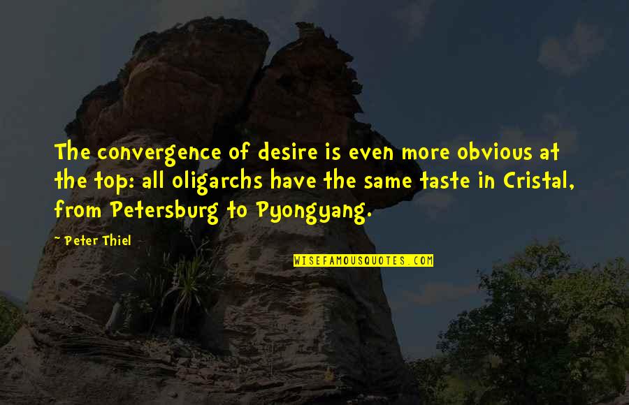 Convergence Quotes By Peter Thiel: The convergence of desire is even more obvious