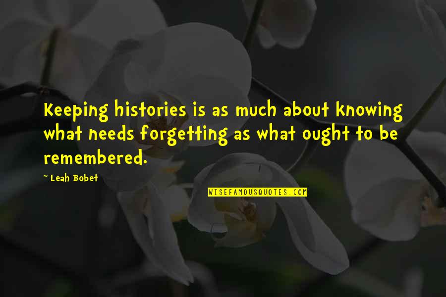 Conversar Significado Quotes By Leah Bobet: Keeping histories is as much about knowing what Conversar Significado Quotes By Leah Bobet: Keeping histories is as much about knowing what