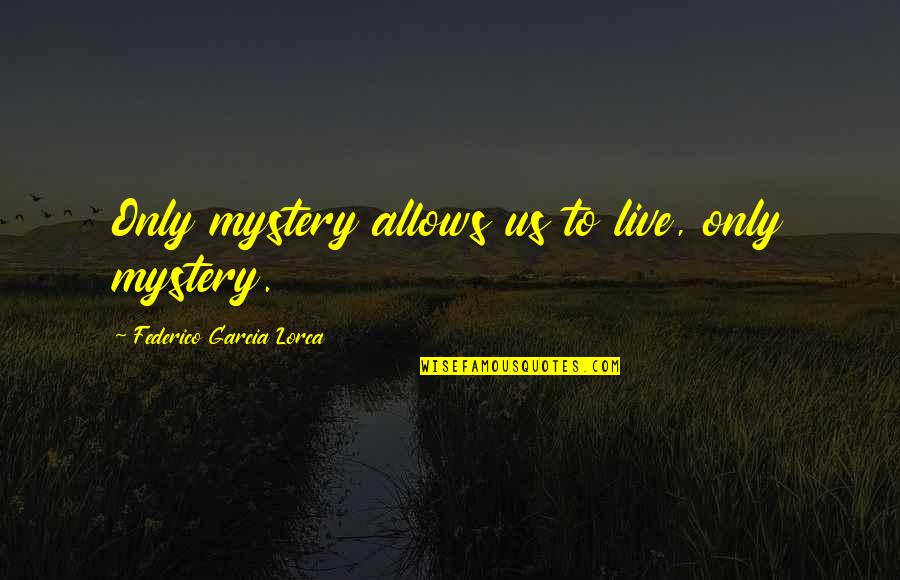 Convert Islam Quotes By Federico Garcia Lorca: Only mystery allows us to live, only mystery.