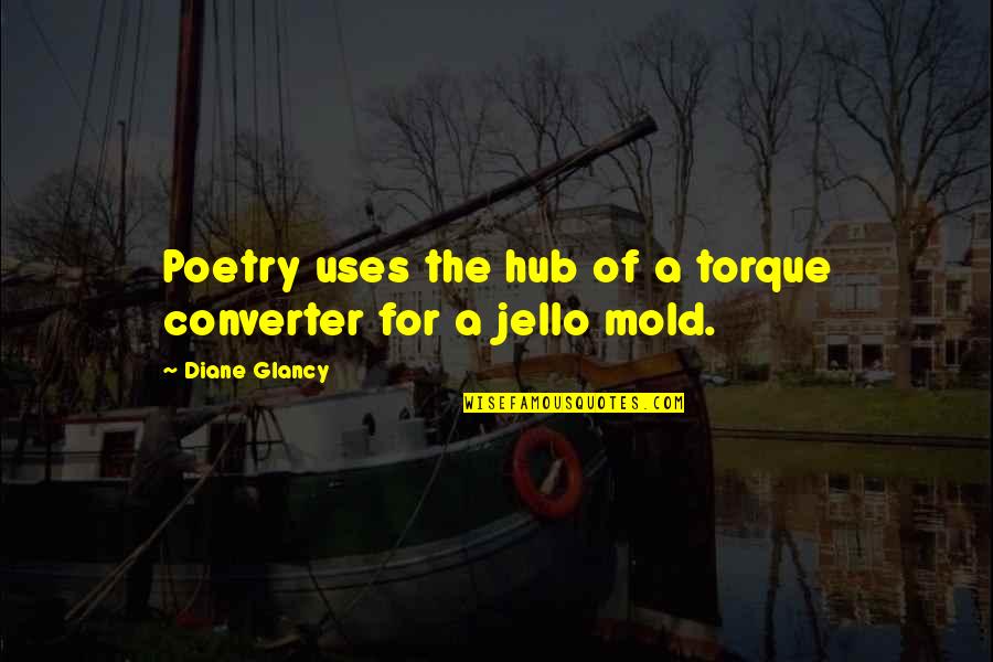 Converter Quotes By Diane Glancy: Poetry uses the hub of a torque converter