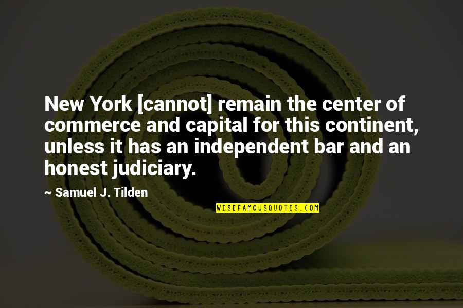 Convexo Canvas Quotes By Samuel J. Tilden: New York [cannot] remain the center of commerce