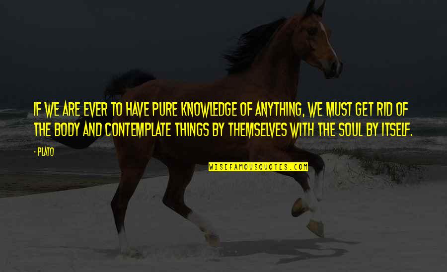 Conveys Thesaurus Quotes By Plato: If we are ever to have pure knowledge
