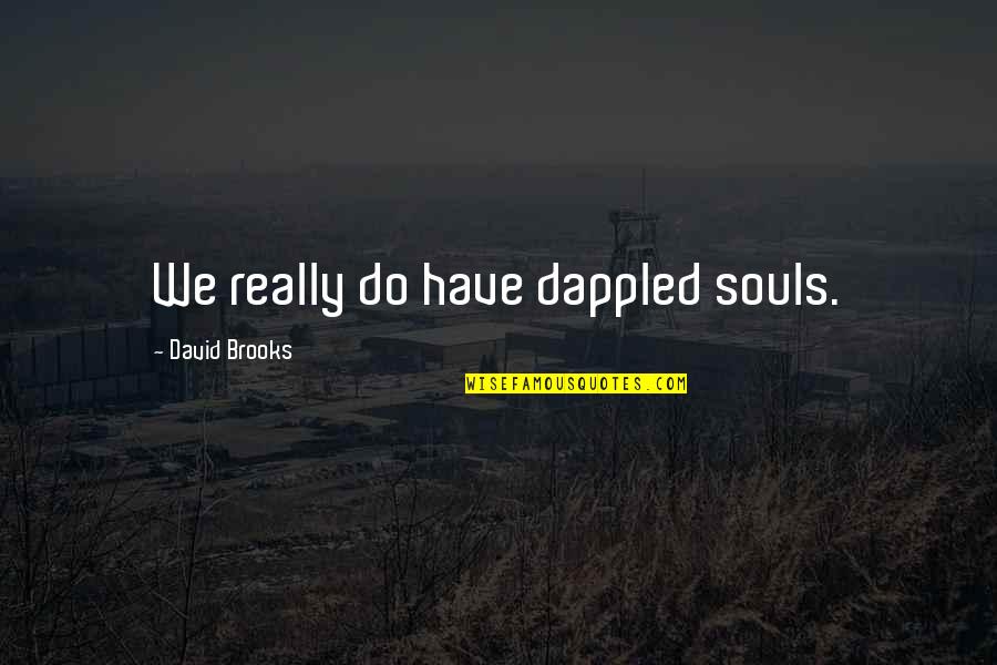 Convicta Imobiliaria Quotes By David Brooks: We really do have dappled souls. Convicta Imobiliaria Quotes By David Brooks: We really do have dappled souls.