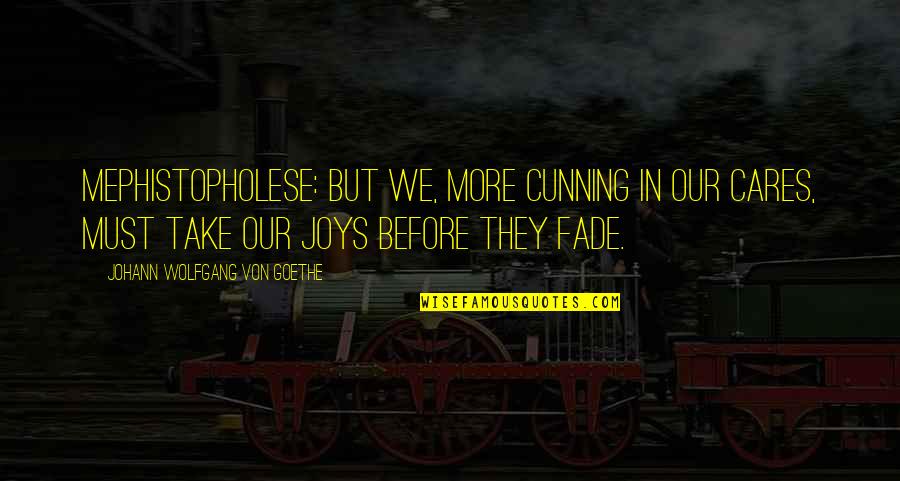 Convictorio Quotes By Johann Wolfgang Von Goethe: Mephistopholese: But we, more cunning in our cares, Convictorio Quotes By Johann Wolfgang Von Goethe: Mephistopholese: But we, more cunning in our cares,