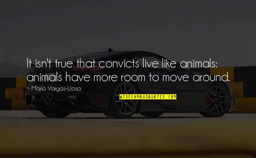 Convicts Quotes By Mario Vargas-Llosa: It isn't true that convicts live like animals: