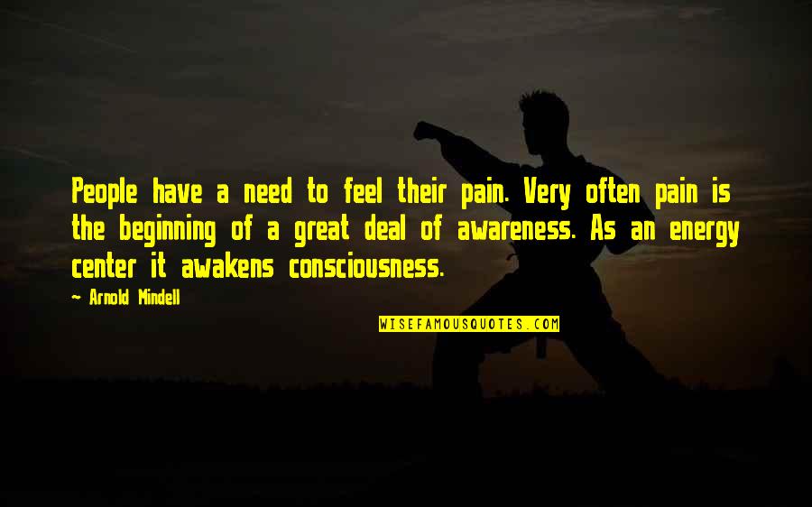 Convincing Friendship Quotes By Arnold Mindell: People have a need to feel their pain.