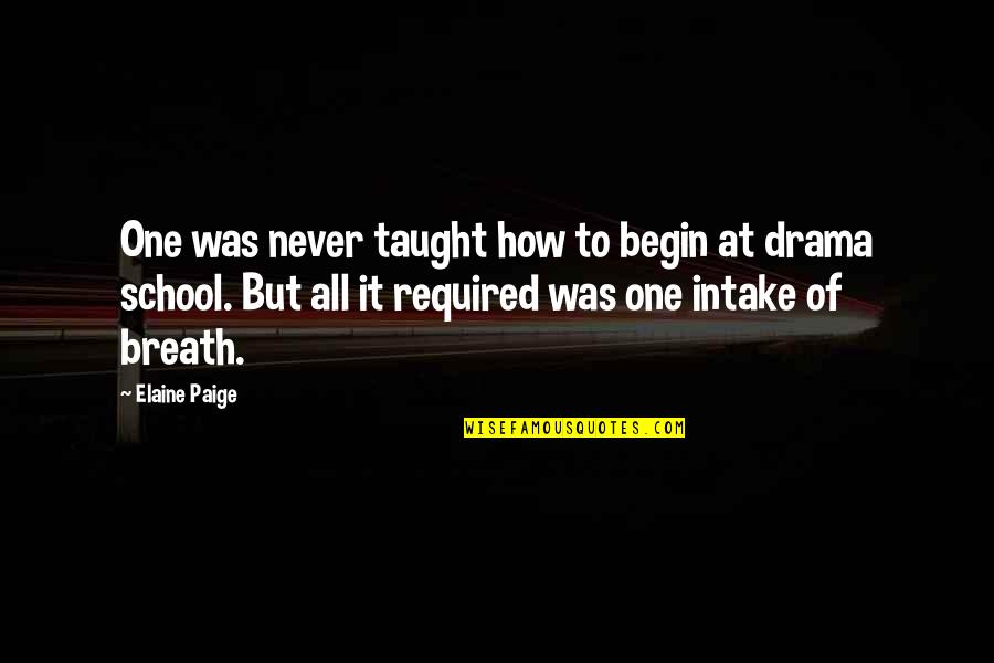 Convolving Quotes By Elaine Paige: One was never taught how to begin at